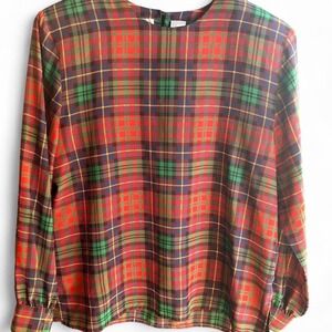 womens retro True vintage tartan dress‎ blouse size 12